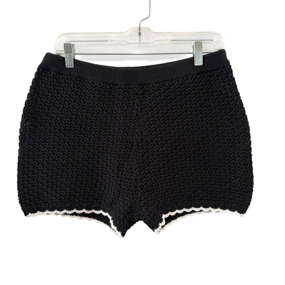 J. Crew Factory Black Knit Shorts with White Trim